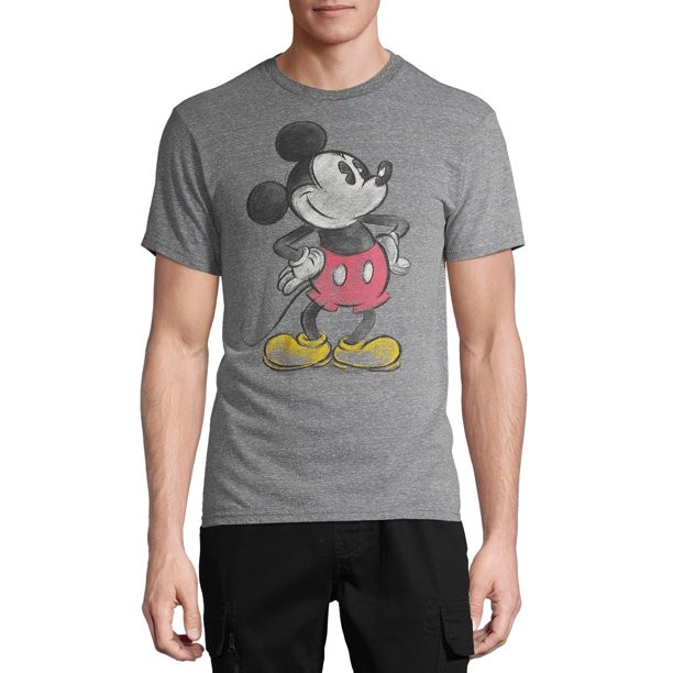 Mickey Mouse Disney Men's and Big Men's Graphic Charcoal T-shirt | Walmart (US)