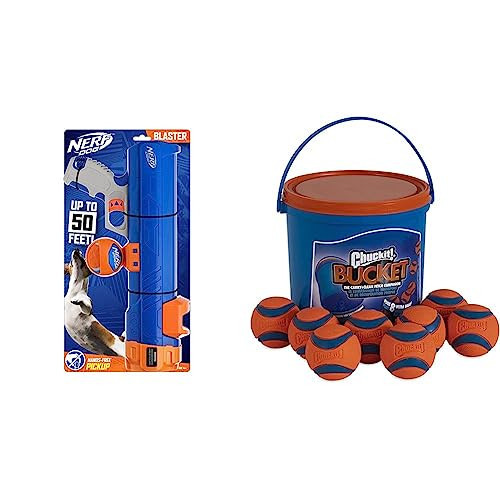 Nerf Dog Tennis Ball Blaster (16 Inch) and Chuckit! Ultra Ball (2.5" Diameter, Pack of 8) | Amazon (US)