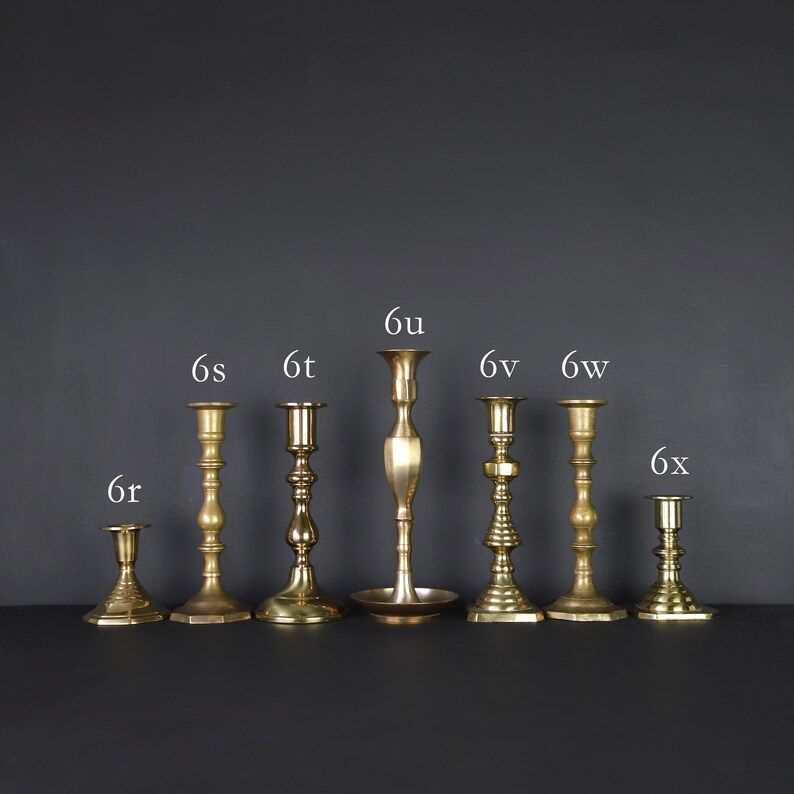Vintage Brass Candlesticks / Solid Brass Candle Holder You Choose SOLD SEPARATELY / Brass Wedding... | Etsy (US)