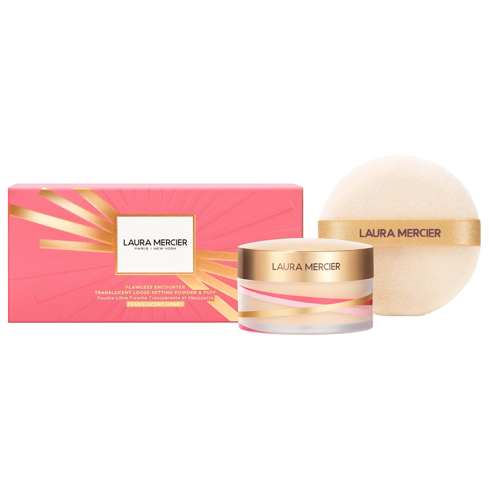 Laura Mercier Flawless Encounter Translucent Loose Setting Powder & Velour Puff Honey 1 oz / 29 g | Sephora (US)
