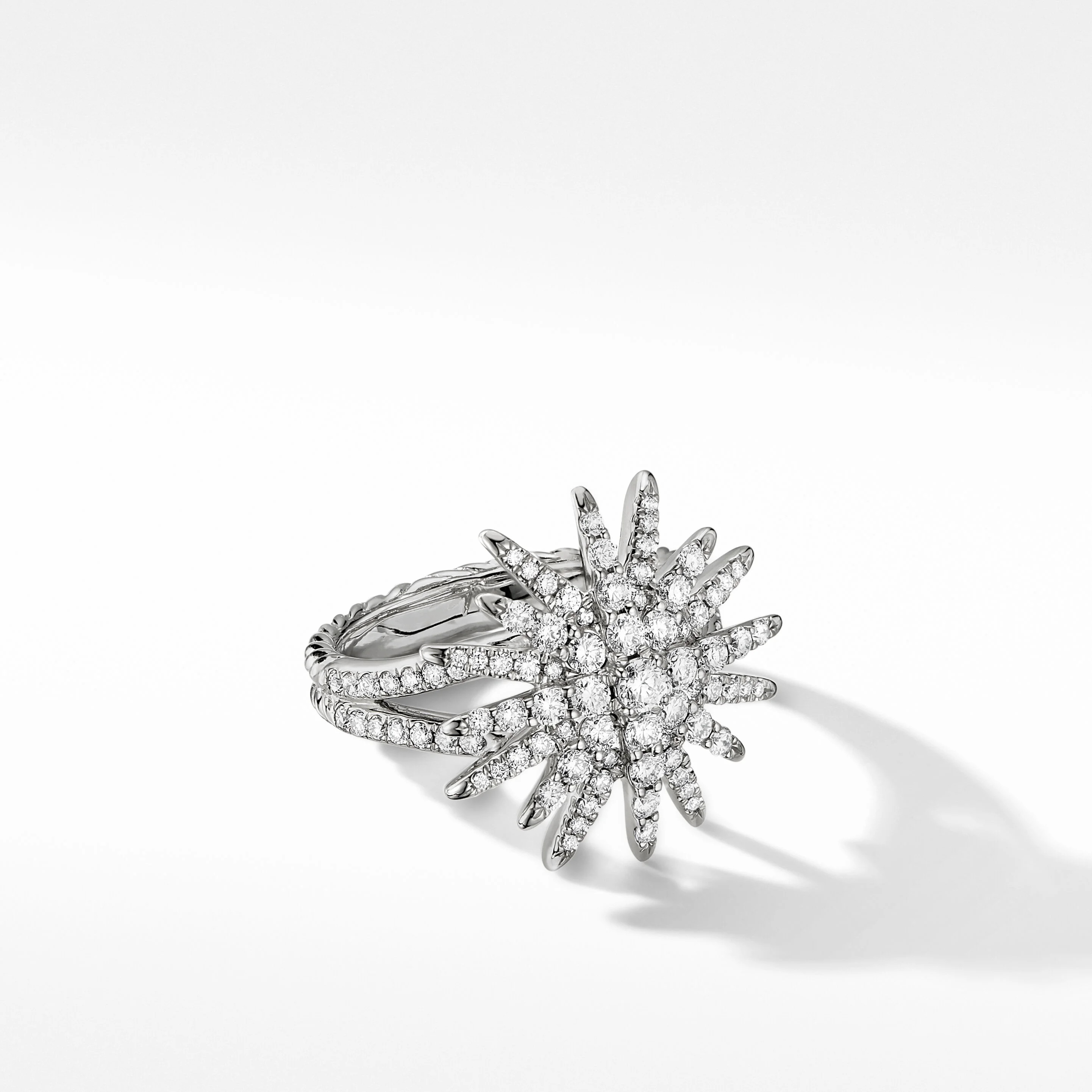 Starburst Ring in 18K White Gold with Full Pavé Diamonds | David Yurman