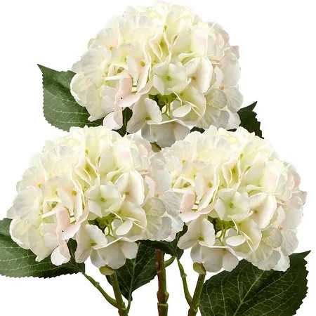 3 Pcs Artificial Hydrangea Flowers 20.8" Wedding Party Flowers Arrangement White Pink | Walmart (US)