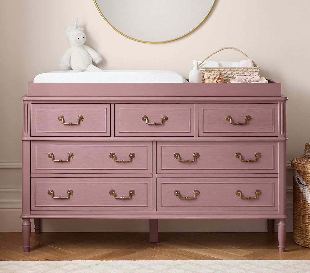 Rosalie 7-Drawer Dresser &amp; Topper Set (56w x 19d") | Pottery Barn Kids