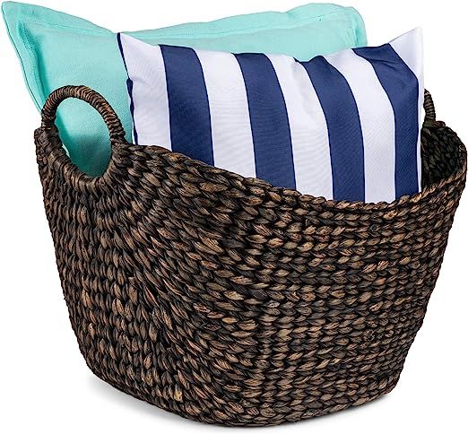 Best Choice Products Large Vintage Laundry Basket Multipurpose Hyacinth Storage Basket, Handwoven... | Amazon (US)
