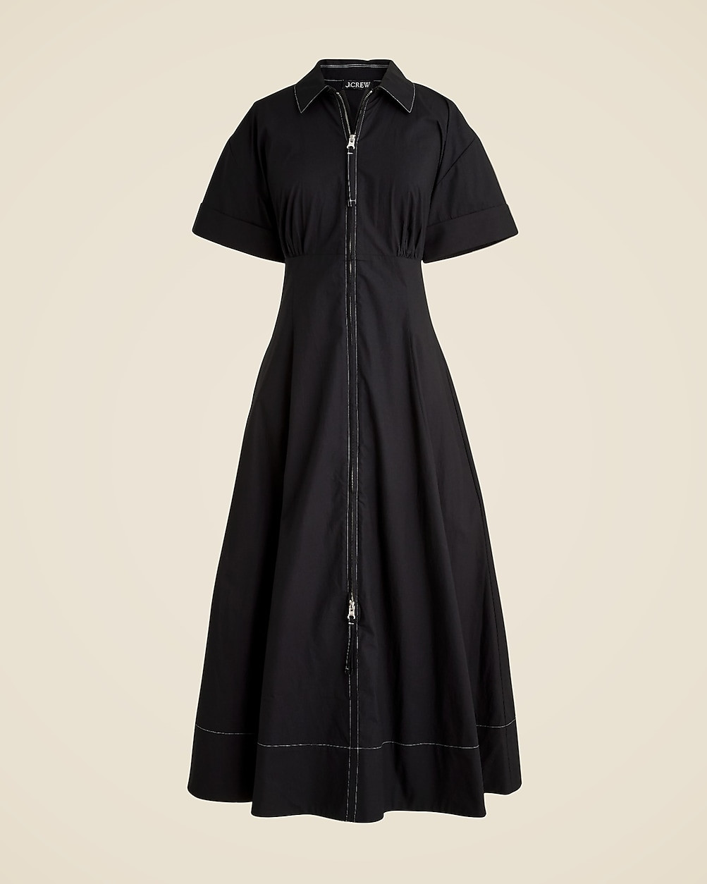 Zip-up shirtdress in cotton poplin | J. Crew US