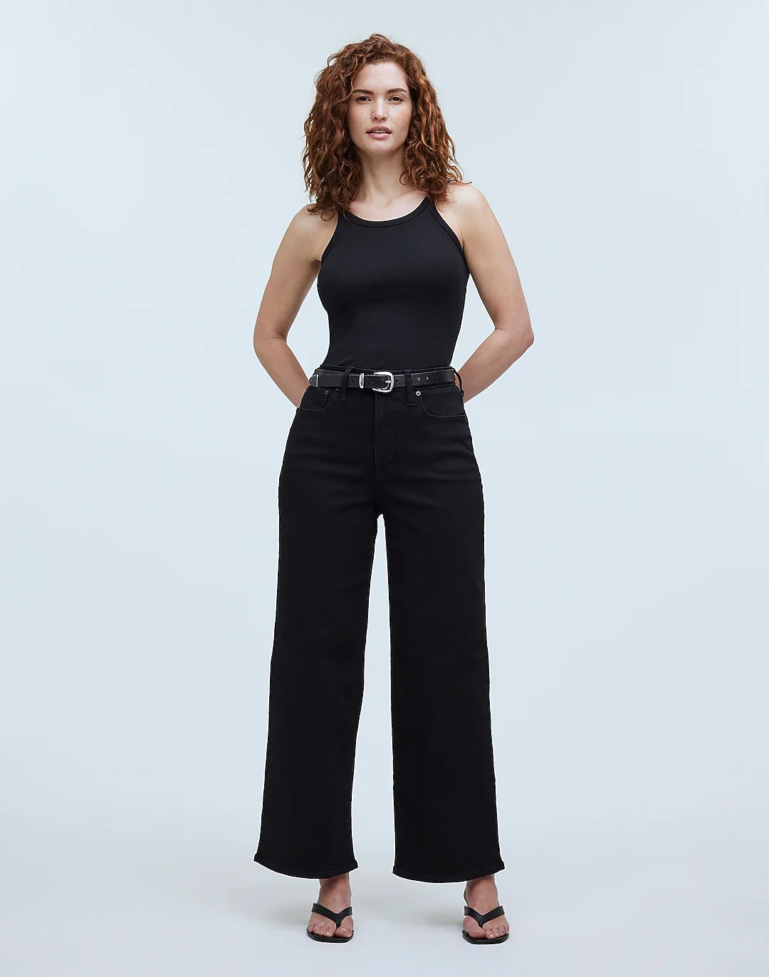 The Curvy Perfect Vintage Wide-Leg Jean in Black Rinse Wash | Madewell