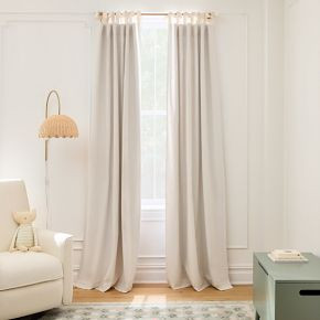 Cotton Tie-Top Blackout Curtain | West Elm (US)