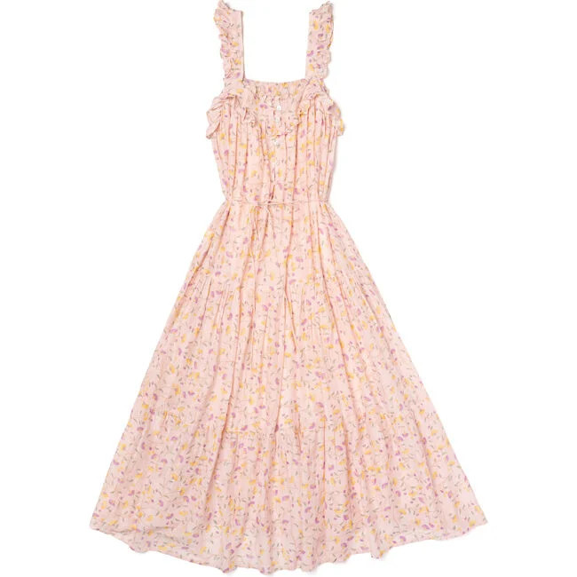 Lali |  Women's Butterfly Dress, Pink Floral Print (Multicolor, Size Large) | Maisonette | Maisonette