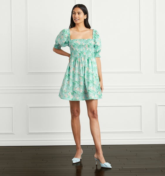 The Athena Nap Dress - Blue Roses Poplin | Hill House Home