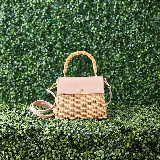 Bamboo Wicker Crossbody Bag | Mark and Graham