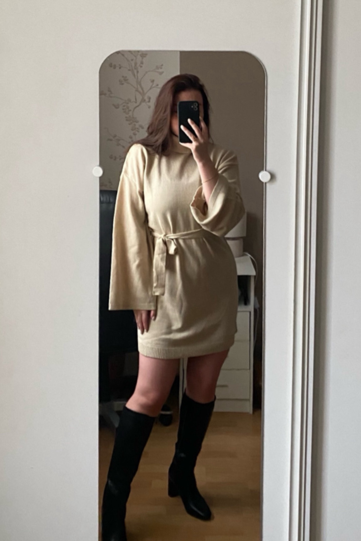 jumper dress + knee high boots 

#LTKeurope #LTKSeasonal #LTKworkwear