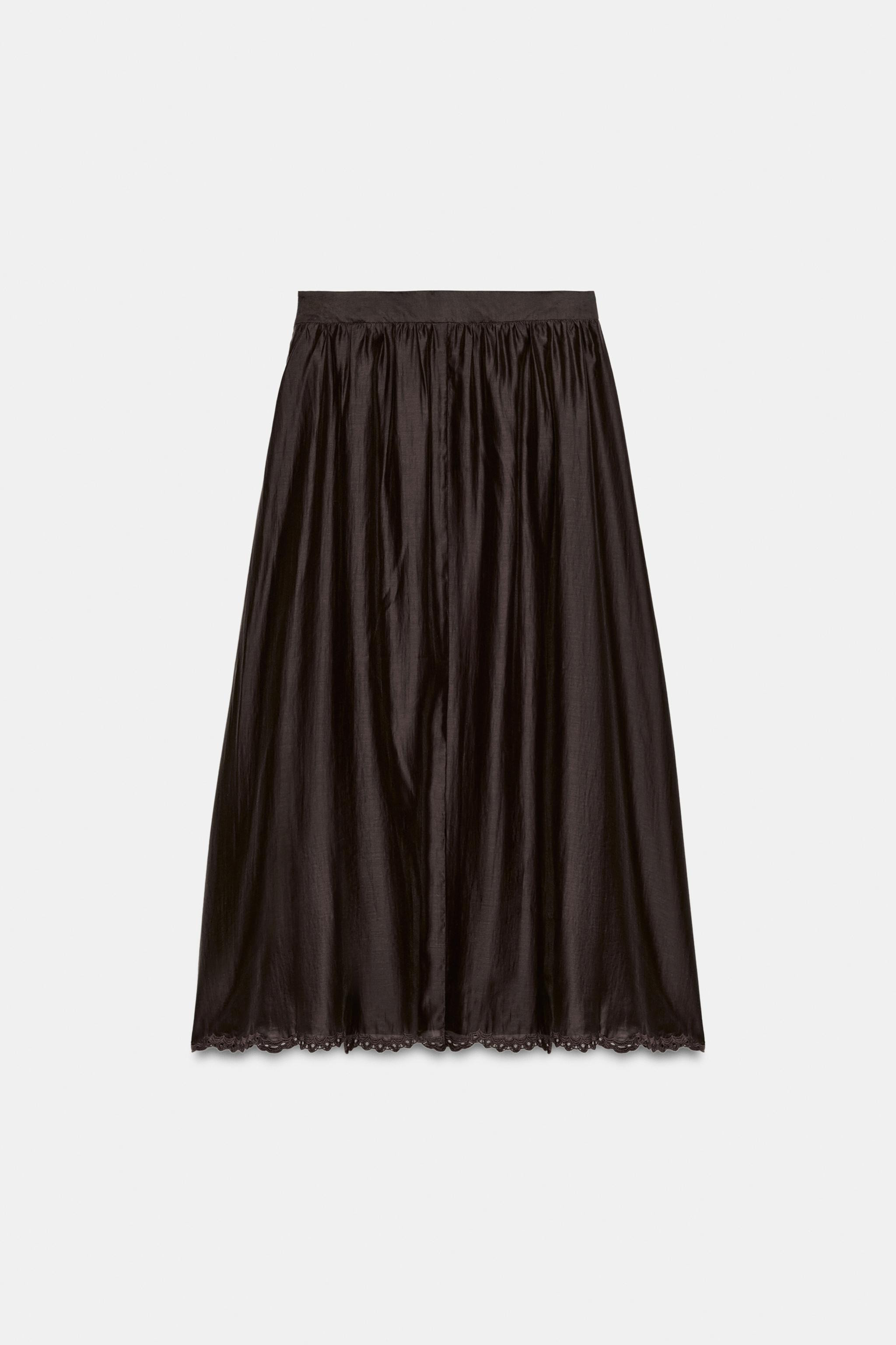 EMBROIDERED VOLUMINOUS MIDI SKIRT | Zara UK