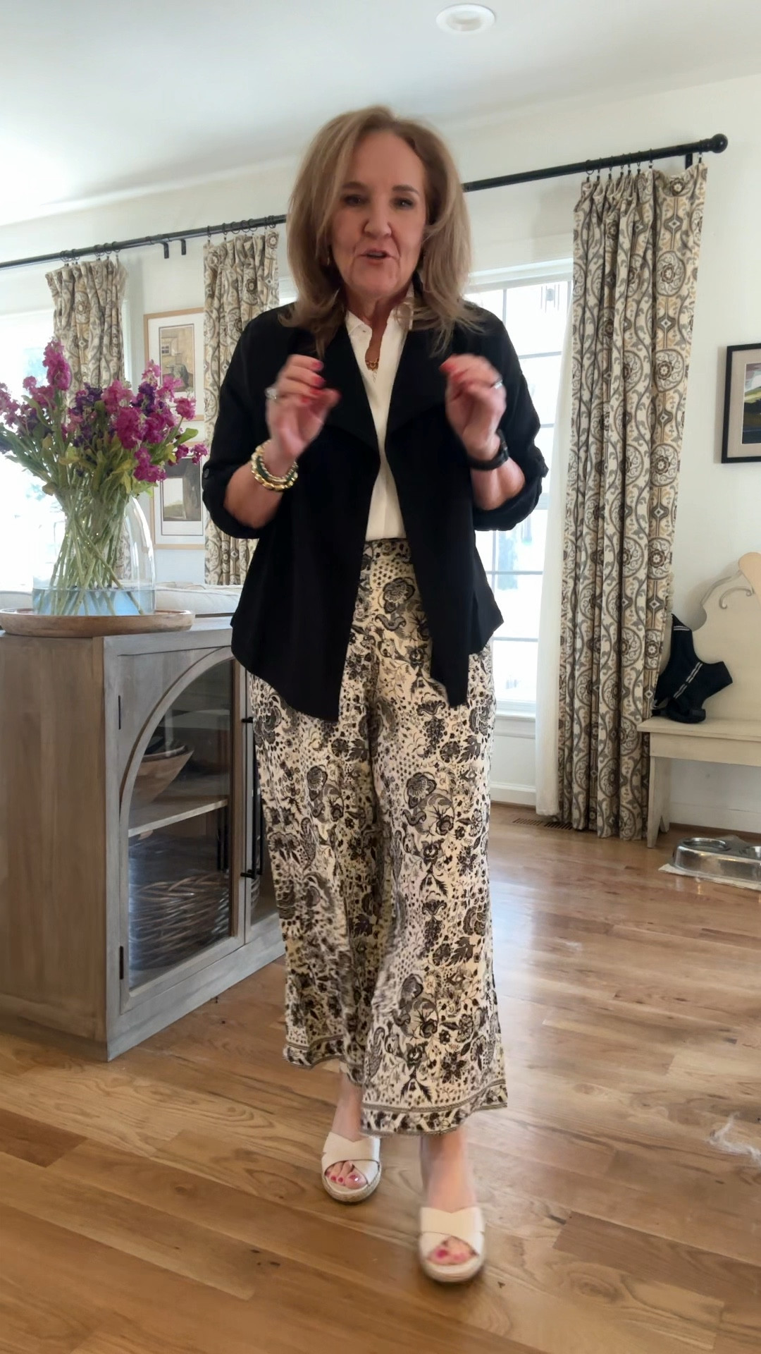 Wearing size medium 

Nordstrom rack max studuo bionic wedge sandals 

Business casual 

#LTKOver40 #LTKWatchNow #LTKFindsUnder50