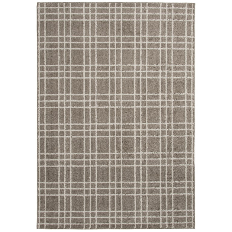 Mainstays Brown Tartan Grid Indoor Area Rug, 5'x7' | Walmart (US)