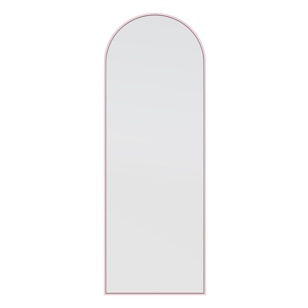 Glass Warehouse 24 in. x 67 in. Arch Leaner Dressing Stainless Steel Framed Wall Mirror in Pink | The Home Depot