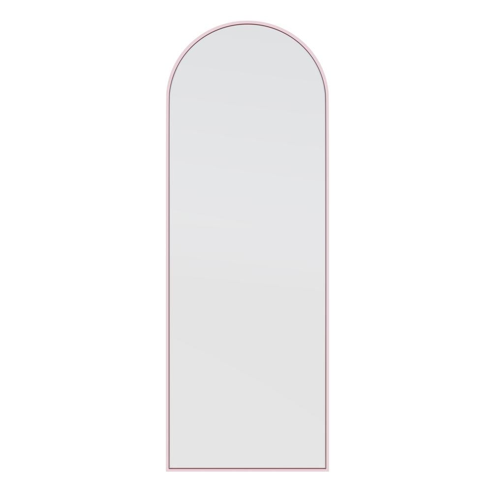 Glass Warehouse 24 in. x 67 in. Arch Leaner Dressing Stainless Steel Framed Wall Mirror in Pink | The Home Depot