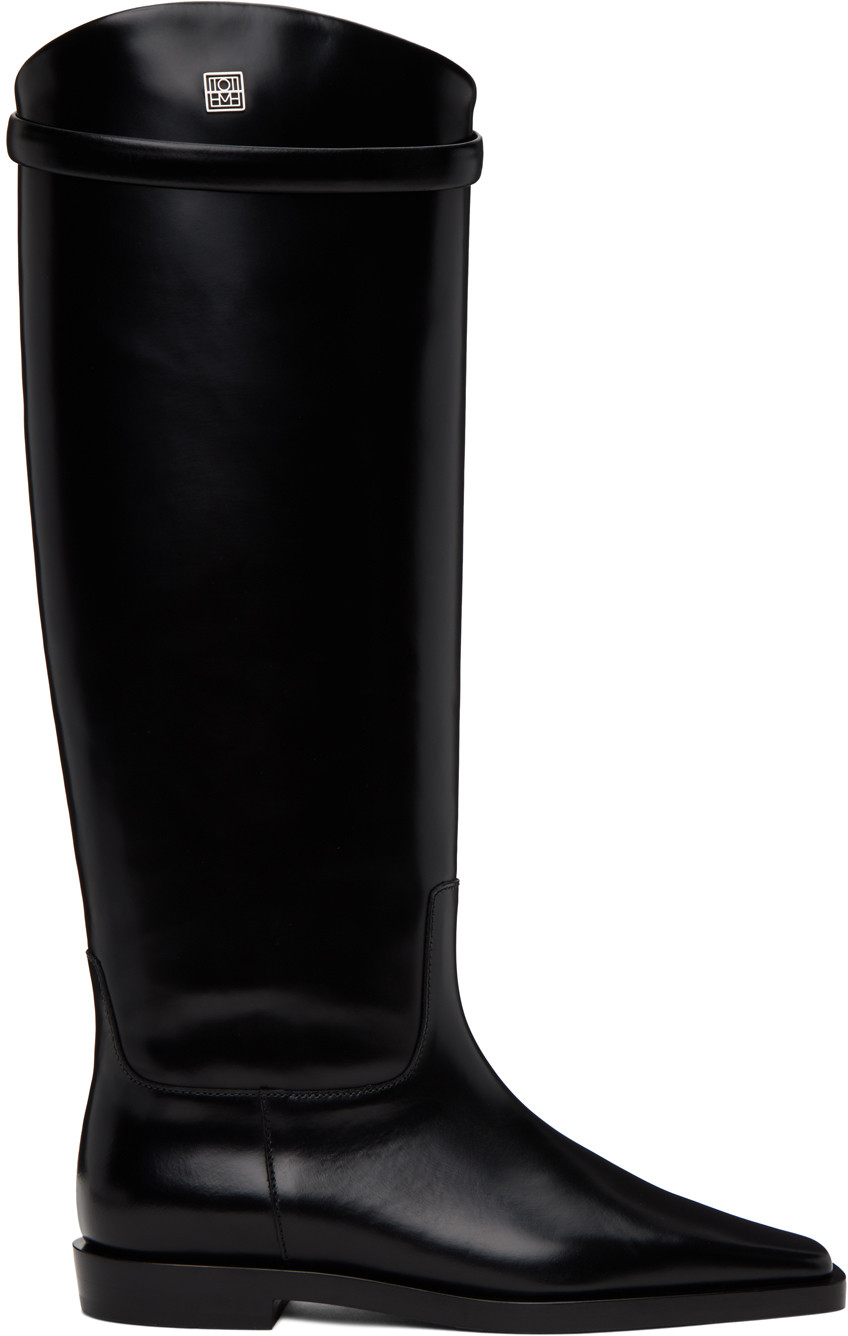 TOTEME Black 'The Riding Boot' Tall Boots | SSENSE