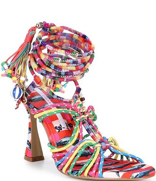Haiku Multi Corded Tassel Sardine Detail Ankle Wrap Dress Sandals | Dillard's