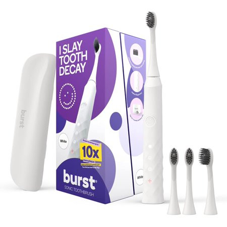 Burst Electric Toothbrush Essentials Set – Oral Care Bundle with Sonic Toothbrush (White Color) 4 Re | Walmart (US)