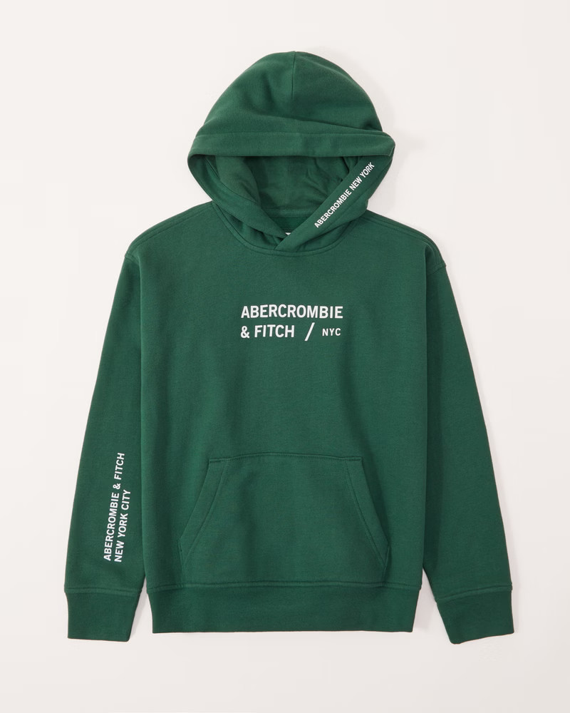 multi-logo popover hoodie | Abercrombie & Fitch (US)