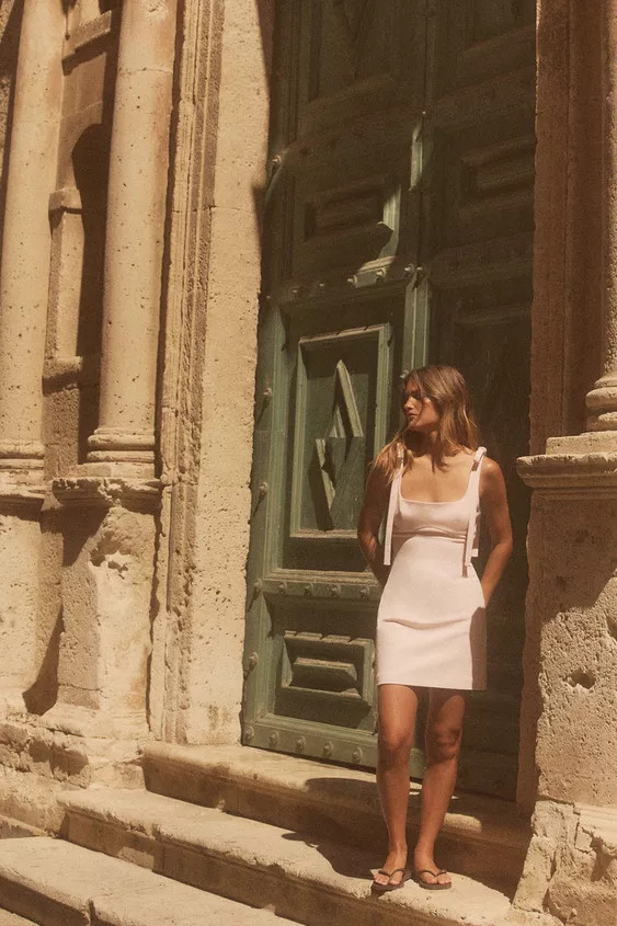 SHORT TIE-STRAP DRESS | Zara US