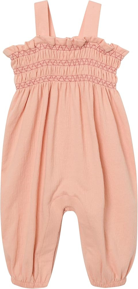 Modern Moments by Gerber Baby Girls' Self Eyelet Ruffle Long Leg Romper | Amazon (US)