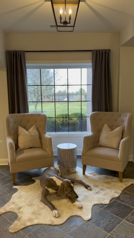 Love this sitting area in our basement with the lantern and faux cowhide rug!

#LTKstyletip #LTKsalealert #LTKhome