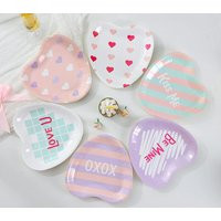 Valentine's Day Heart Shaped Paper Napkins & Plate Set Decor Table Decoration For Galentine's Theme Party | Etsy (US)