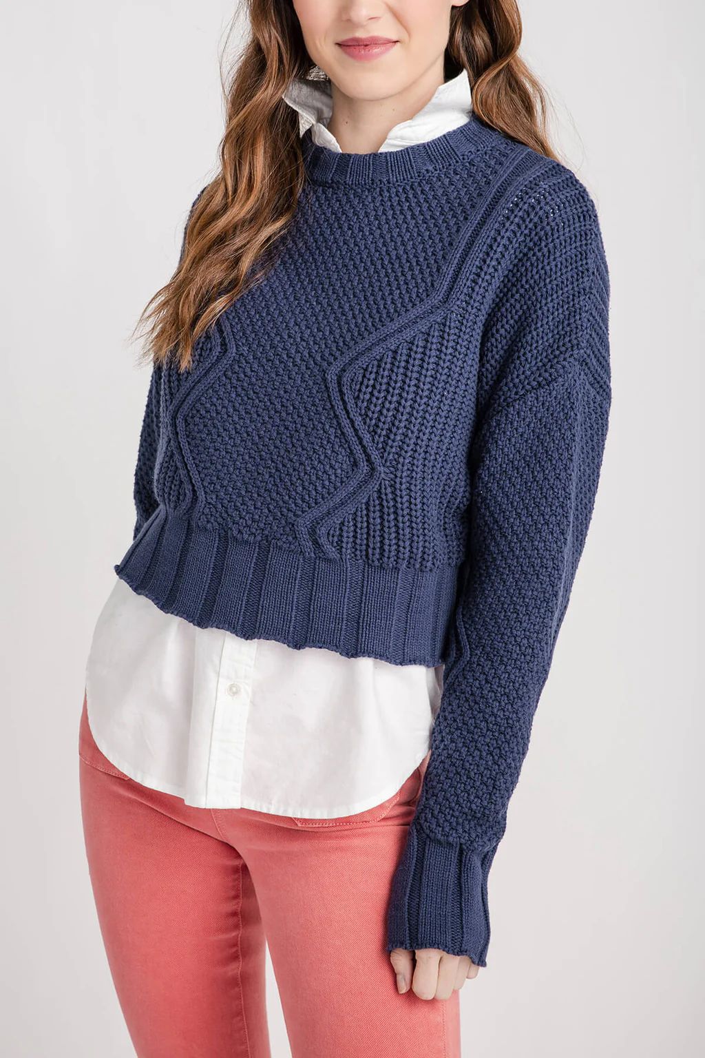 All Row Cotton Cable Sweater | Social Threads