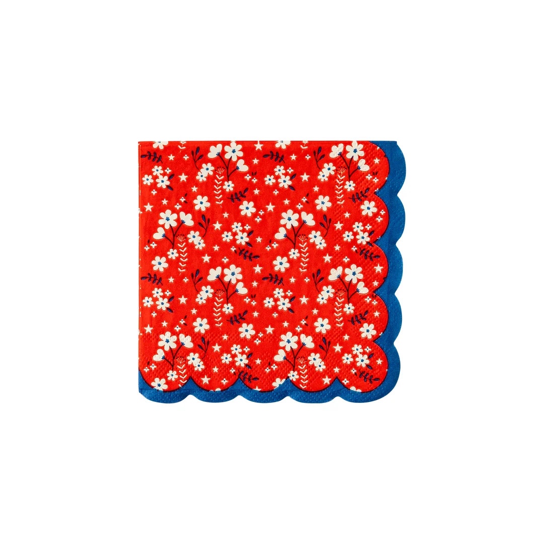 Americana Floral Cocktail Napkin | My Mind's Eye