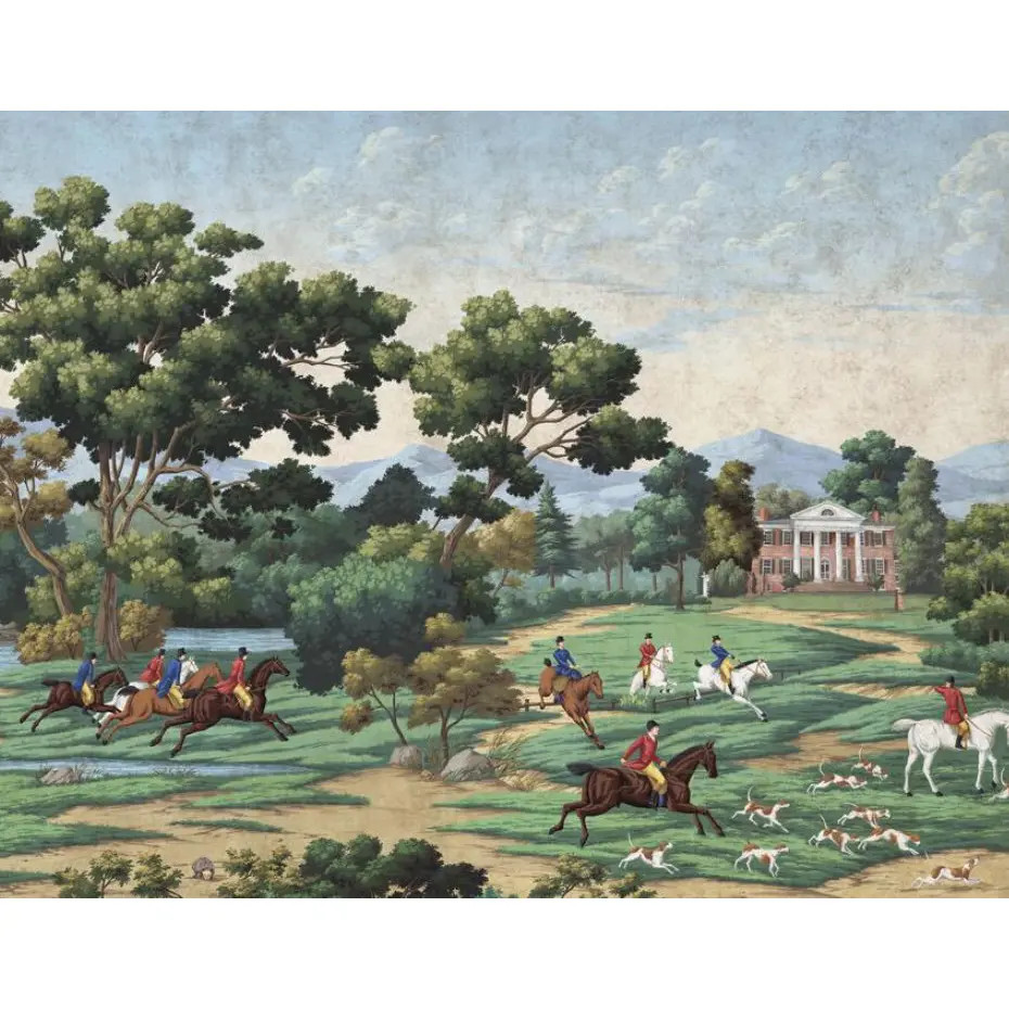 Casa Cosima Monticello Wallpaper Mural - 5 Panels 180" W X 96" H | Chairish