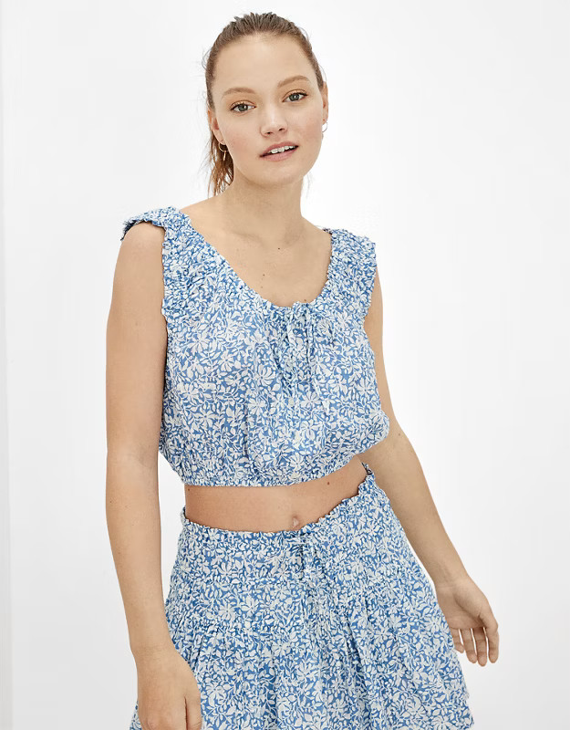 AE Cropped Bubble Tank Top | American Eagle Outfitters (US & CA)