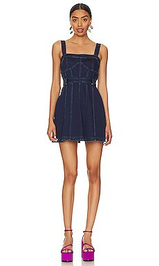 Free People Margot Denim Mini Dress in Dark Indigo from Revolve.com | Revolve Clothing (Global)