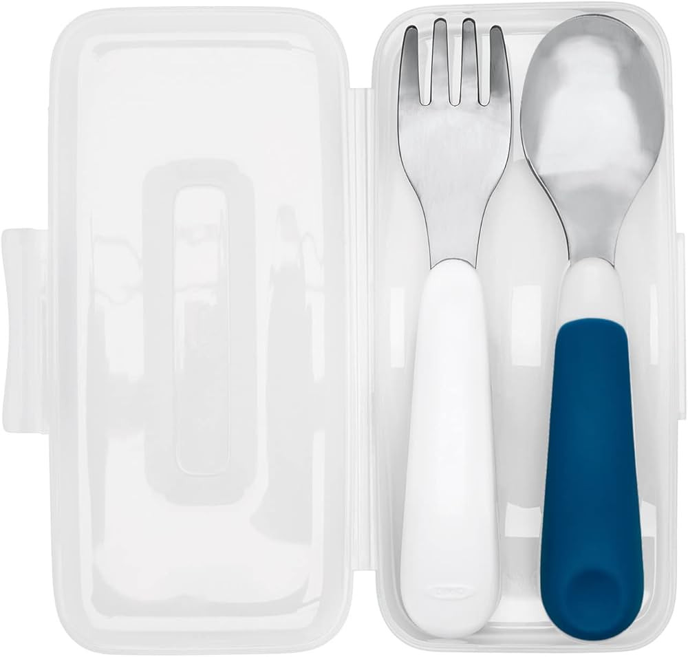 OXO Tot On-The-Go Fork And Spoon Set - Navy | Amazon (US)