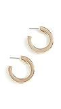 Kenneth Jay Lane Women's Small Polished Gold Open Hoops, Gold, One Size | Amazon (US)