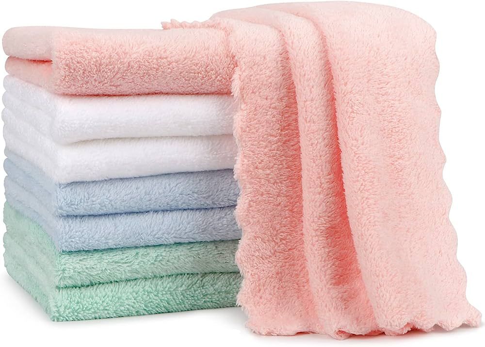 Orighty Burp Cloths for Baby 8 Pack - Super Soft & Highly Absorbent Coral Fleece Baby Burp Cloth ... | Amazon (US)