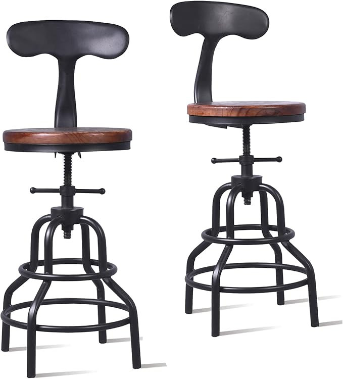 Diwhy Industrial Vintage Bar Stool,Kitchen Counter Height Adjustable Pipe Stool,Cast Iron Stool,S... | Amazon (US)