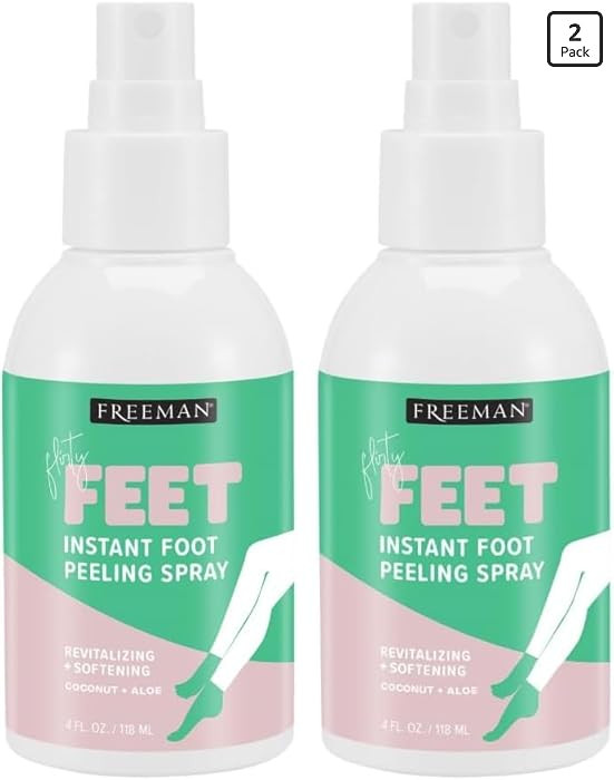 Freeman Flirty Feet Coconut and Aloe Instant Peeling Foot Spray for Dry Feet, Softening Foot Peel... | Amazon (US)