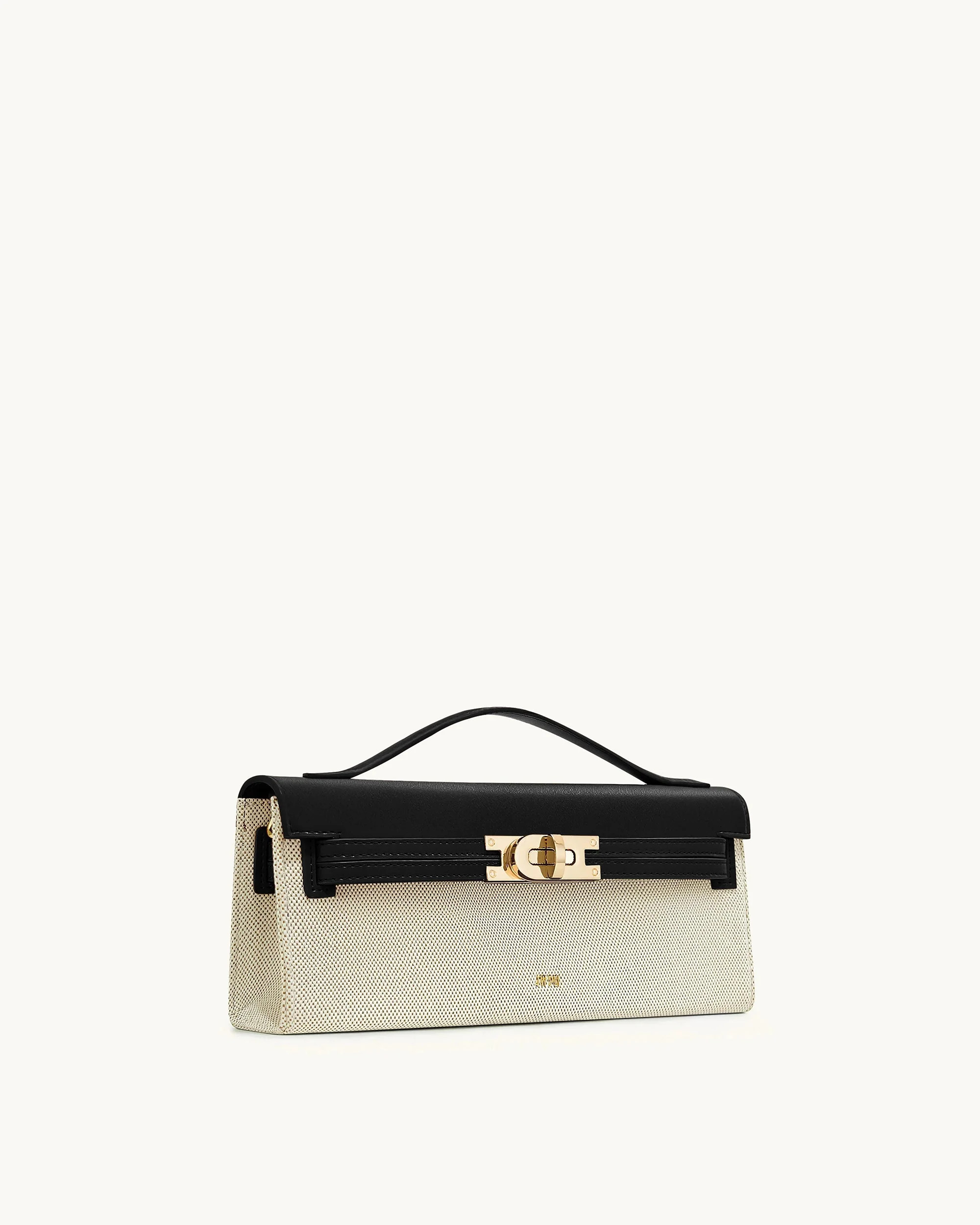 Bria Structured Top Handle Bag - Black Canvas | JW PEI US