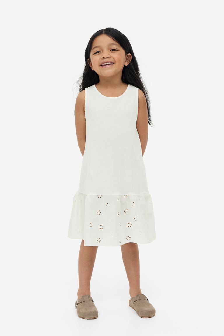 A-line Cotton Dress - White - Kids | H&M US | H&M (US + CA)