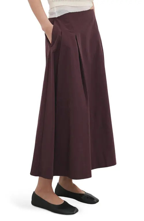 MANGO Pleated Midi Skirt in Maroon at Nordstrom, Size 8 | Nordstrom