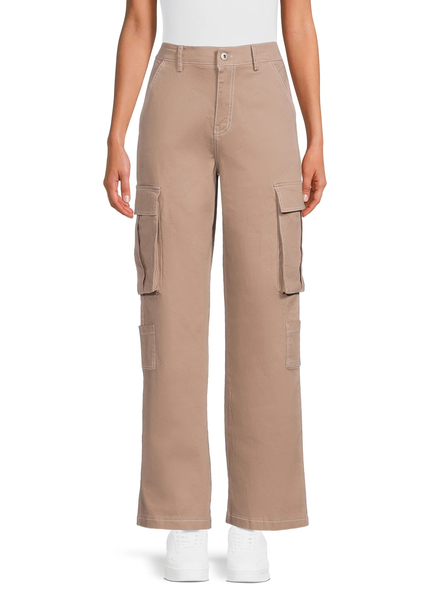 Liv & Lottie Juniors Wide Leg Twill Cargo Pants | Walmart (US)