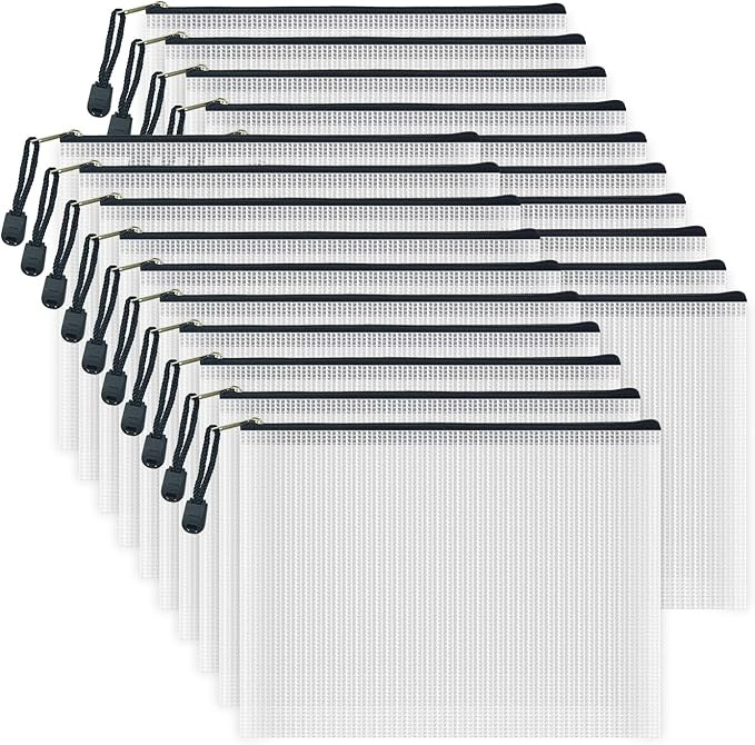 AUSTARK 20 Pcs Zipper File Bags, Plastic Mesh Pouch, Board Game Storage Bag, Waterproof Bags for ... | Amazon (US)