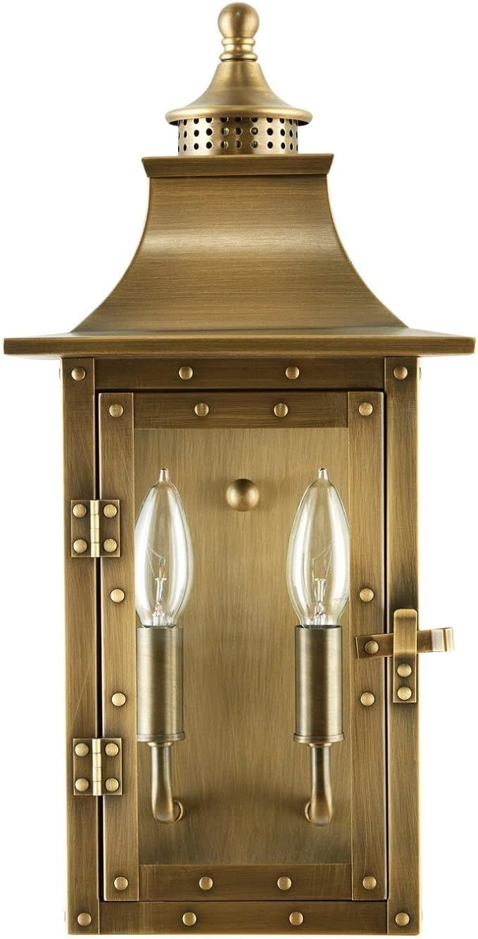 Acclaim Lighting 8302AB | Vintage Solid Brass Two Light Dimmable Wall Mounted Outdoor Wet Rated L... | Amazon (US)