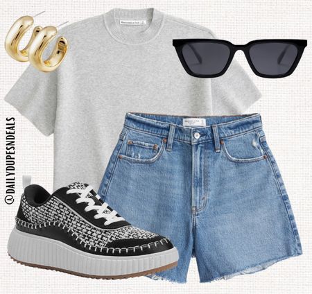 Spring summer crop shirt high waisted denim shorts platform sneakers Amazon sunglasses earrings 

#LTKfindsunder100 #LTKfindsunder50 #LTKstyletip