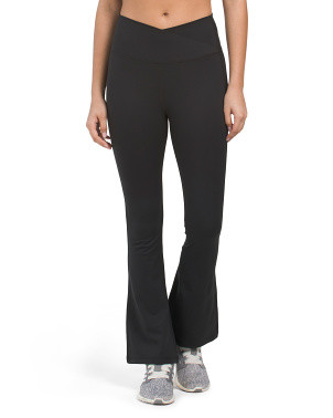 Lux Madison Crossover Elastic Free Waistband Flared Leggings | TJ Maxx