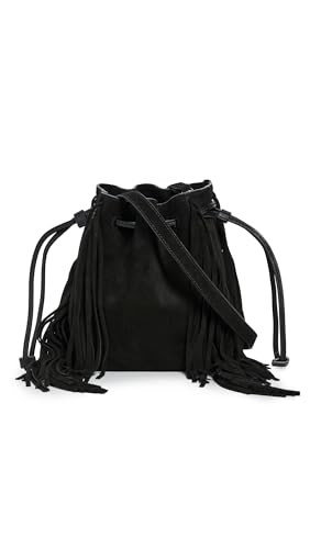 Madewell Women's The Drawstring Crossbody Bucket Bag in Suede, True Black, One Size | Amazon (US)
