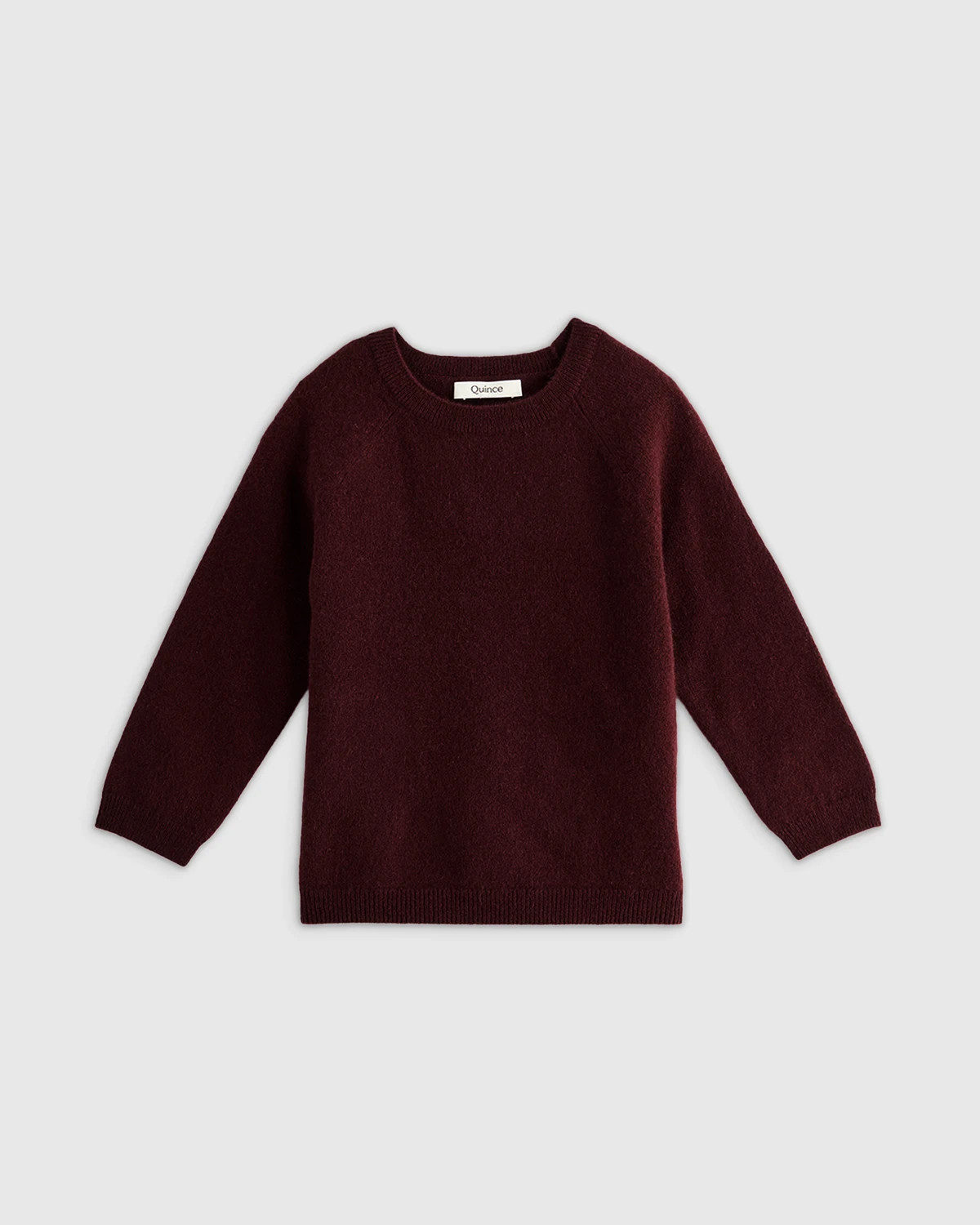 Quince | Washable Cashmere Crewneck Sweater in Burgundy, Size 4T | Quince