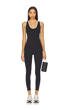 YEAR OF OURS Recycled Reese Onesie in Black & White from Revolve.com | Revolve Clothing (Global)