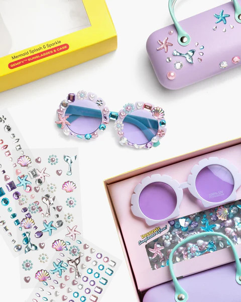 Mermaid Splash & Sparkle Gemify\u00ae Sunglasses and Case | Super Smalls